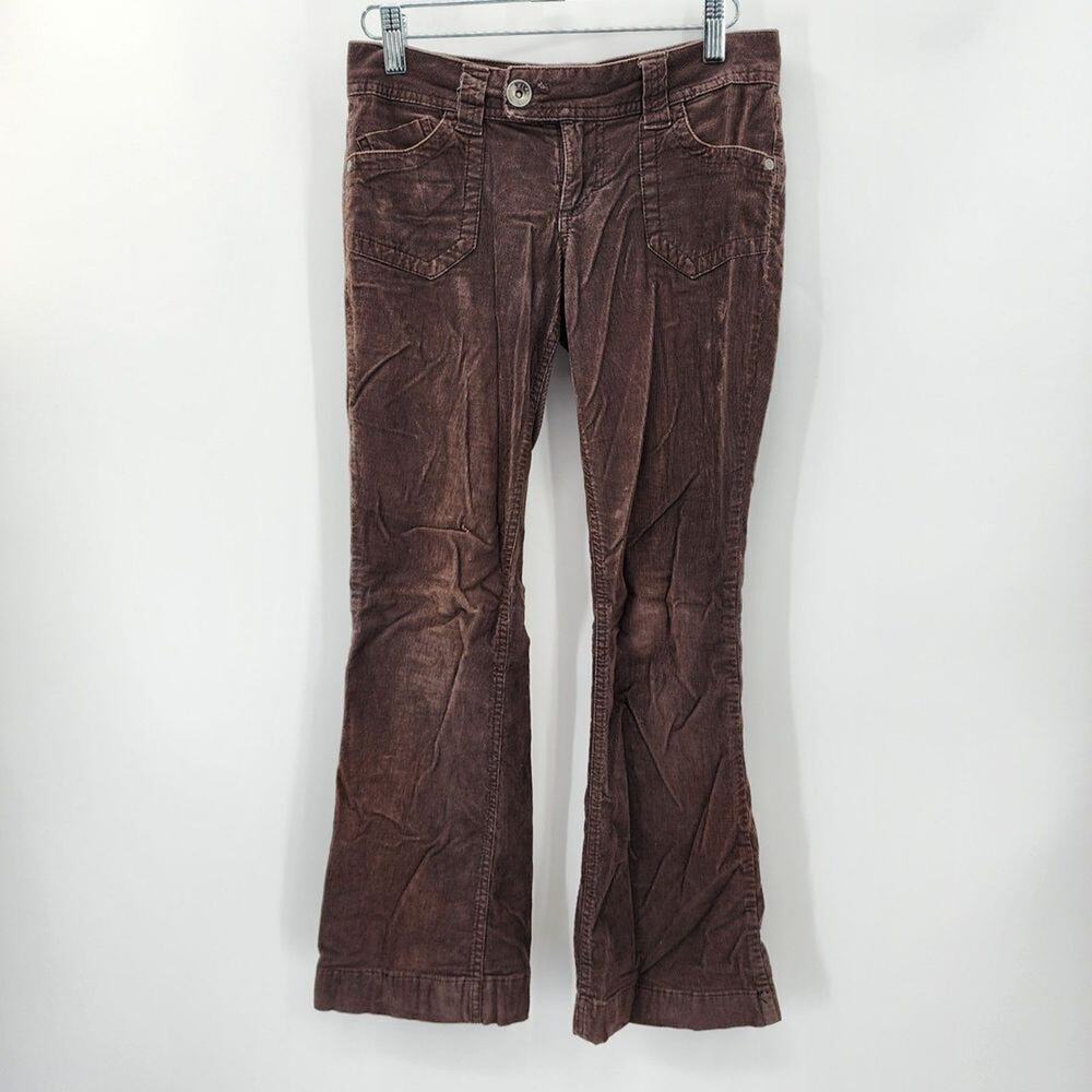LEI Ashley Trouble Brown Corduroy Junior Girls Y2k Flare Regular 1 Small